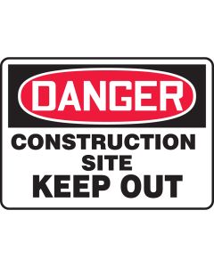 OSHA Danger Sign: Construction Site - Keep Out  - 7"x10"